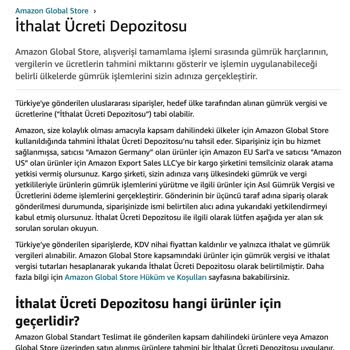 Amazon Yurt Dışı Ürün İçin İki Kez İthalat Ücreti Ödememi İstedi.