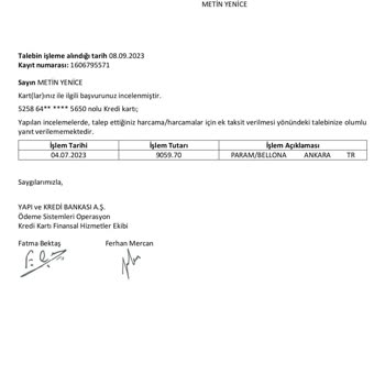 Yapı Kredi Bankası Bellona (5000 TL Üzeri Peşin Harcamalar 9 Taksit)