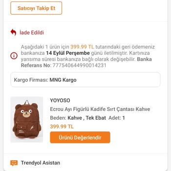 Ecrou Siparişimin Kendi Kendine İade Olması