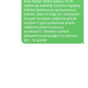 Aras Kargo Niobe Şubesi Manisa