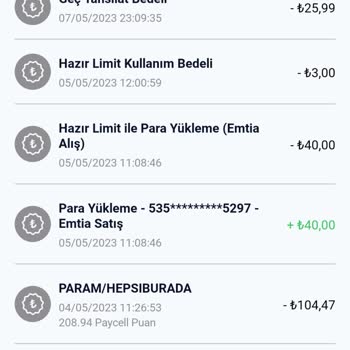 Paycell Ücret İadem Yapılmadı