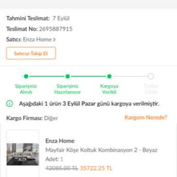 Enza Home Ve Trendyol Teslimat Mağduriyeti