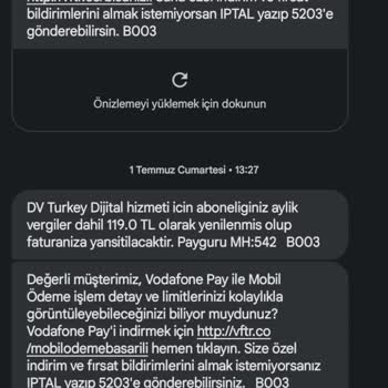 Payguru Vodafone Hattımın Mobil Ödemeye Açılması Ve Bilinmeyen Abonelik Başlatılması