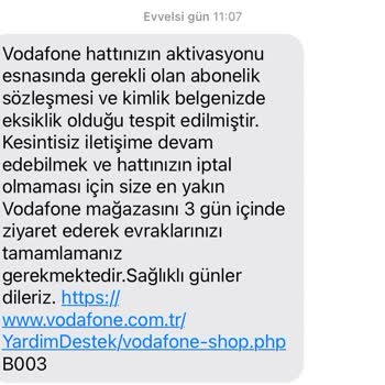 Vodafone Nakil İşlemi Sonrası Mağduriyet.