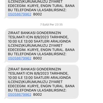 AGT Kurye (aynigunteslim.com) Ziraat Kartımın Bir Başkasında Olması Ve Teslim Edilememesi