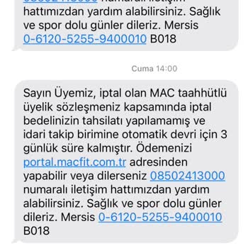 Macfit (Ankara) Her Gün İki Defa Arayarak Para İstiyor, Rahatsız Ediyor