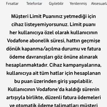 Vodafone Faturalarımı Düzenli Ödediğim Halde Limit Puanı Sıfırlamış