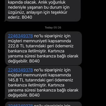 Trendyol Yemek Eksik Gelen Siparişin Ücret İadesini Yapmıyor