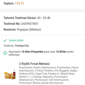 Trendyol Yemek Siparişlerim Düzenli Gelmiyor
