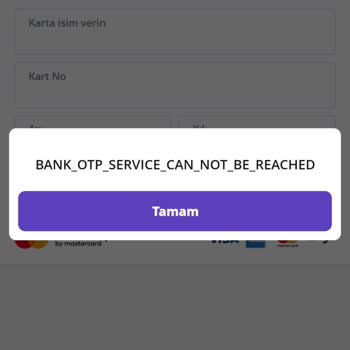 Masterpass OTP Servisine Ulaşılamıyor.