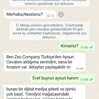 Trendyol Yabancı Ülkeden Gelen Şüpheli Mesaj