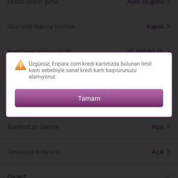 Enpara Limit Kısıtı Kaldırılmadı