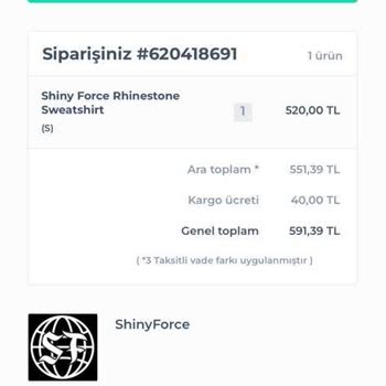 Shiny Force Ürün Kargoya Teslim Edilmedi Bilgilendirme Yok