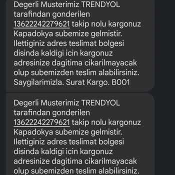 Sürat Kargo'nun Müşteriye Olan İlgisizliği Dağıtım Yapmaması