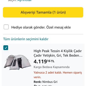 Amazonda Sepetimdeki Ürünü Stok Olmasına Rağmen Alamıyorum!