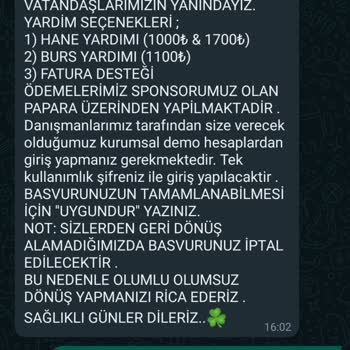 Aile ve Sosyal Hizmetler Bakanlığı Bursluk Başvurusuyla İlgili Sorun