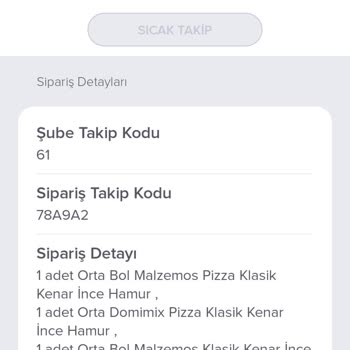 Domino's Uygulaması Sipariş İptali