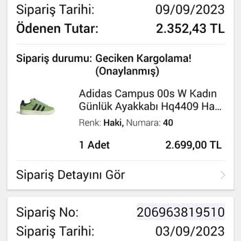 Koray Spor Ve Gönderilmeyen Ürün