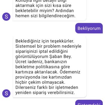 Getir Müşteri Onayı Olmadan Sipariş İptal Etti