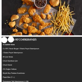 KFC Kartımdan Para Çekmesine Rağmen Siparişi Ulaştırmadı İade Yapmadı