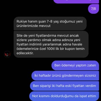 Savaşan Kanatlar Sipariş Verdiğim Ürünü Teslim Etmeyip Benden Fiyat Farkı İstemeleri