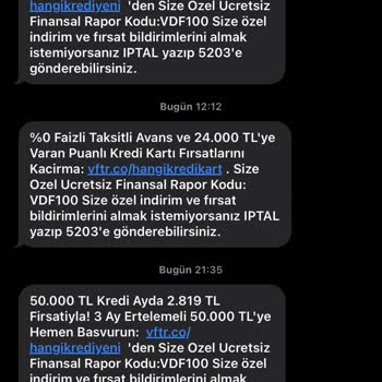 Vodafone Kredi Mesajlarından Bıktım Artık