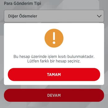 Ziraat Bankası Ek Hesabıma İşlem Kısıtı