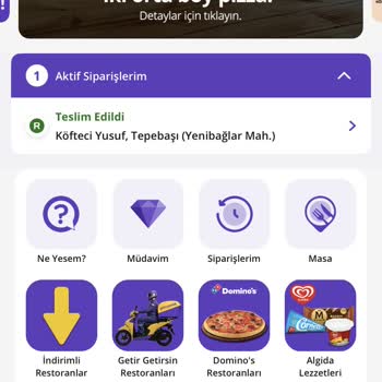 Getir Yemek ( Siparişi Teslim Edildi Gösterip Teslim Etmemesi)