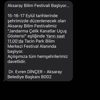 Aksaray Belediyesi Bitmek Bilmeyen SMS Leri!