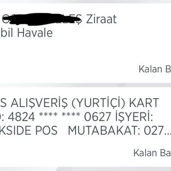 Ziraat Bankası Ekstra Çekilen Para