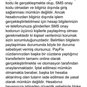 PayFix Hesabımdan Bilgim Dışında Para Gönderimi Yapıldı