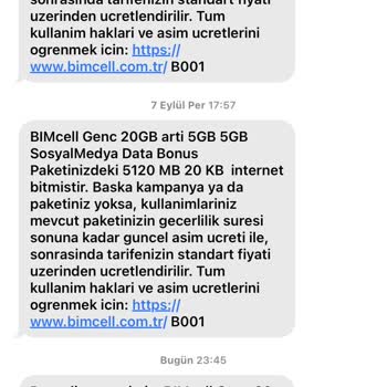 Bimcell Habersiz Artan Paket Ücreti