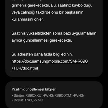 Samsung Telefon Galaxy Watch 4 Classic One Uı5 Güncelleme Sorunu