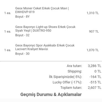 Alibaba Geox Türkiye Sipariş Sorunu