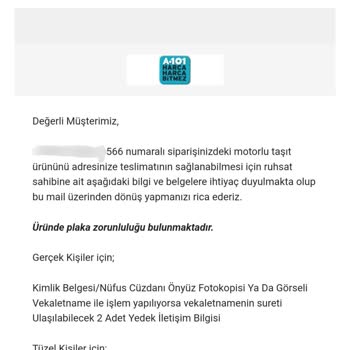 A101 Online Mağaza Ücret İadesi Sorunu