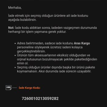 Trendyol İade Kargo Teslim Almama