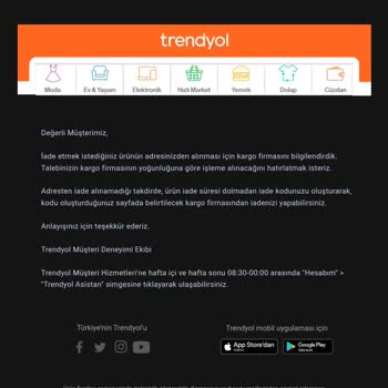 Trendyol İade Kargo Teslim Almama