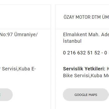 Kuba Motor Kuba Marka Elektrikli Bisikletin Tamiratı İçin Servise Ulaşılamıyor