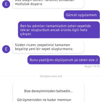 Getir'in Canlı Destek Ekibinin İlgisizliği