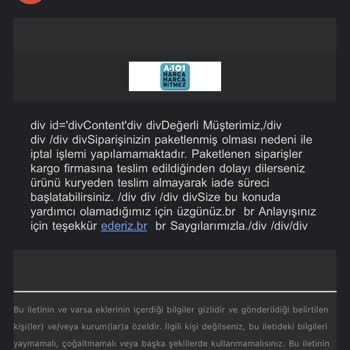 A101 Sipariş İptalinin İşleme Alınmaması