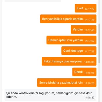 Firmaya Ulaşılamadığı İçin Sipariş İptali Yapmayan Migros Yemek