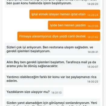 Firmaya Ulaşılamadığı İçin Sipariş İptali Yapmayan Migros Yemek