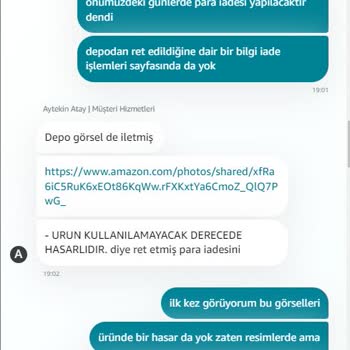 Hasarsız Ürünün İadesi Reddedildi. Hem Para Hem Ürün Hala Amazon'da.