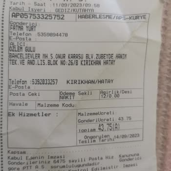 PTT Kargo APS, 5 Gündür Hala Alıcı Kişiye Ulaşmadı