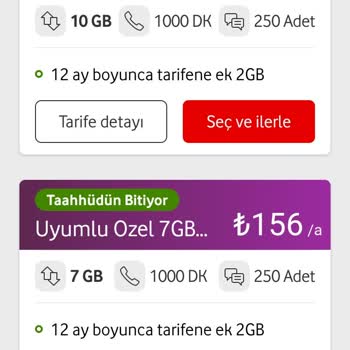 Vodafone Kendime Uygun Tarife Bulamama Sorunu