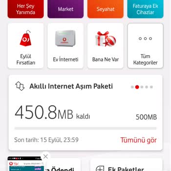 Vodafone Ek İnternet Ücreti Talebi