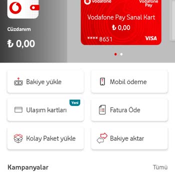 Vodafone Pay Pay Sanal Kartımın İçindeki Parayı Vodafone Çekti Ve Kaybetti Ettiler