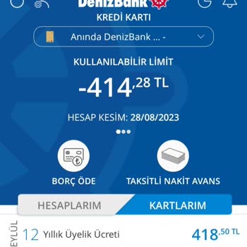 Denizbank Haksız Kart Aidatı Sorunu!