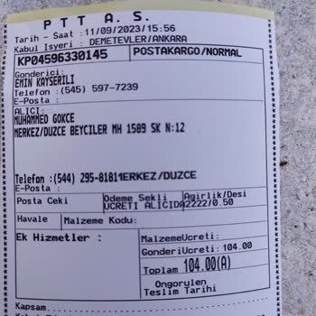 PTT Kargo Ve Müşteri Hizmetleri Vasatlığı
