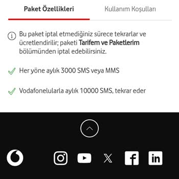 Vodafone Ek SMS Paketi Alamıyorum